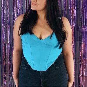 Urban Outfitters Blue Corset Top